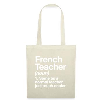 Französischlehrer Definition Lustig Back To School Fir - Stoffbeutel - Natur - Vorne
