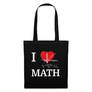 I Love Math I Heart Math Funny Mathematics Nerd - Tote Bag - black - Front