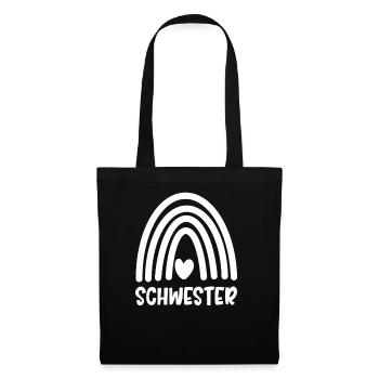 Schwester - Stoffbeutel - Schwarz - Vorne
