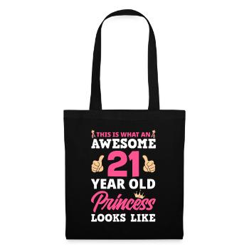 21. Geburtstag Frauen Lustig 21 Jahre alt Geburtstag Gi - Stoffbeutel - Schwarz - Vorne