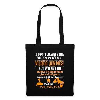 Video Games T-Shirt Funny Gamer Tee for Console Ga - Tote Bag - black - Front