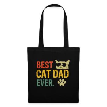 Vintage Best Cat Dad Ever T-Shirt Cat Daddy Gift - Sac en tissu - noir - Devant