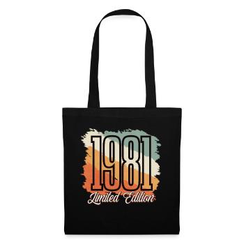 1981 Année de naissance Anniversaire Année de construction Vintage Rétro - Sac en tissu - noir - Devant