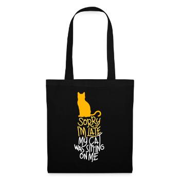 Désolé d’être en retard Mon chat était assis sur moidésolé im la - Sac en tissu - noir - Devant