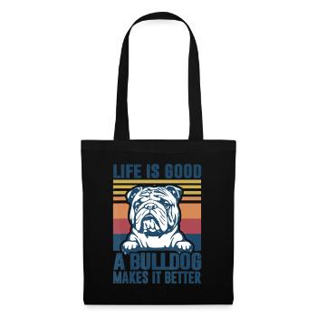 Bulldogge Geschenke für Frauen Männer Hund Vater Hund Mama Englis - Stoffbeutel - Schwarz - Vorne