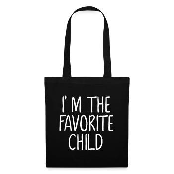 Je suis l’enfant préféré drôle | Le favori de maman/papa - Sac en tissu - noir - Devant