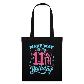 11. Geburtstag Prinzessin 11 Jahre alt Mädchen Prinzessin t - Stoffbeutel - Schwarz - Vorne