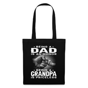 Mens Being a DAD is an HONOR Being a GRANDPA is PR - Tote Bag - black - Front