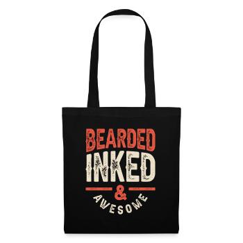 Bearded Inked and Awesome Funny Sarcastic - Tote Bag - black - Front