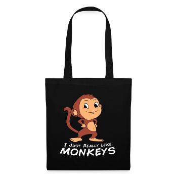 I Just Really Like Monkeys Funny Monkey - Tote Bag - black - Front