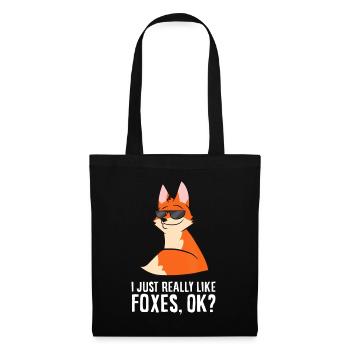 I Just Really Like Foxes, Ok? Funny Foxes - Tote Bag - black - Front