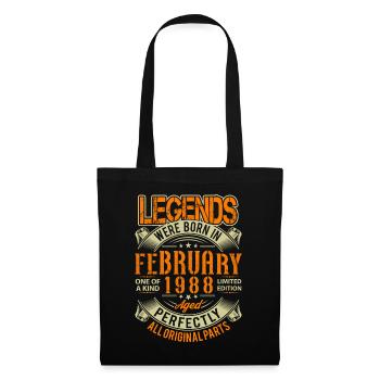 1988 Légende de l’anniversaire de février - Sac en tissu - noir - Devant