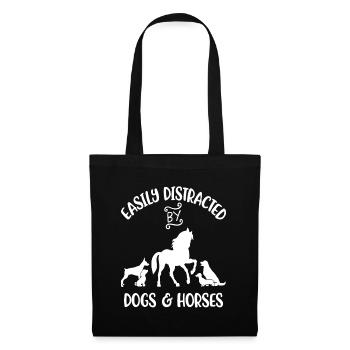 Easily Distracted By Dogs and Horses Women Kids Ho - Tote Bag - black - Front