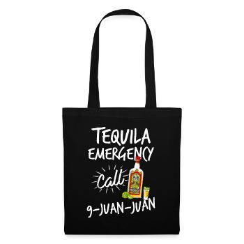 Tequila Notruf 9 Juan Juan - Lustiger Tequila - Stoffbeutel - Schwarz - Vorne