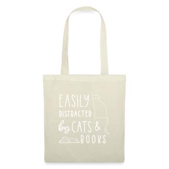 Easily Distracted Cats And Books Funny Gift For Ca - Tote Bag - nature - Front