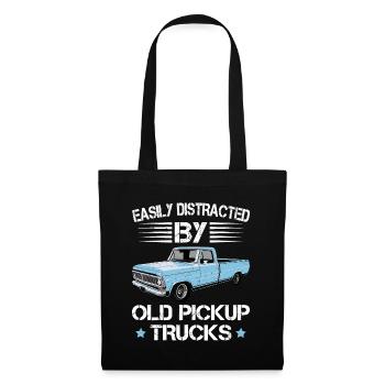 Facilement distrait par de vieilles camionnettes Funny Truck - Sac en tissu - noir - Devant