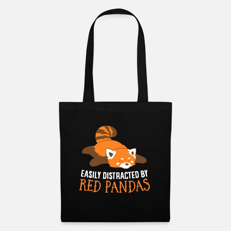Red Panda Love Easily Distracted By Red Pandas - Tote Bag - black