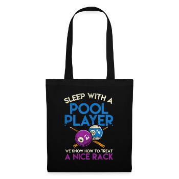 Funny Pool Billiards Cue Sports - Sleep With A Poo - Tote Bag - black - Front