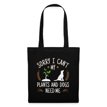Jardinier amoureux des plantes et des chiens - Jardinage - Sac en tissu - noir - Devant