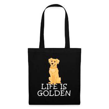 La vie est un chien Golden Retriever - Sac en tissu - noir - Devant