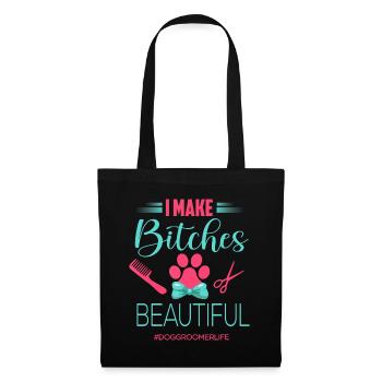 Chemise de toiletteur de chien Tenue de toilettage de chien Drôle de chien Gr - Sac en tissu - noir - Devant