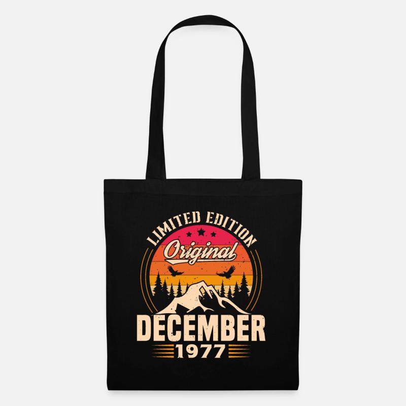 Geburtstagsgeschenk geboren im Dezember 1977 - Stoffbeutel - Schwarz