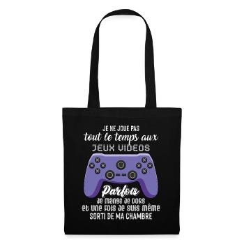 Cadeau Pour Ado Gamer Accro Aux Jeux Vidéo - Sac en tissu - noir - Devant