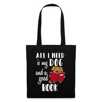 Tout ce dont j’ai besoin, c’est de mon chien et d’un bon livre - Funnyall i - Sac en tissu - noir - Devant