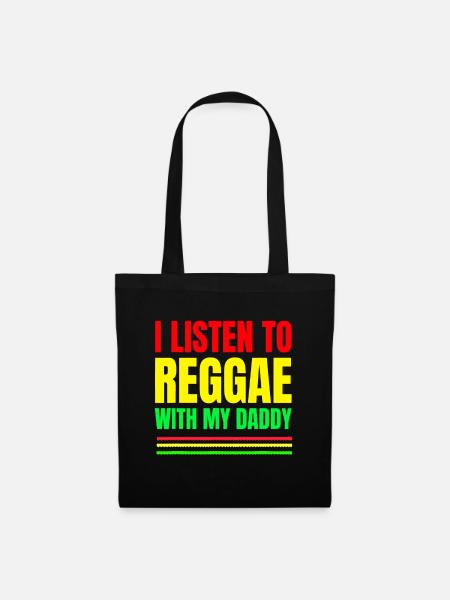 Reggae Toddler Shirts - I Listen to Reggae With My - Tote Bag - black