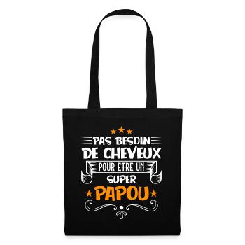 pas besoin de cheveux super papou - Sac en tissu - noir - Devant