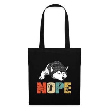 Vintage Nope Funny Siberian Husky Dog Lover - Sac en tissu - noir - Devant