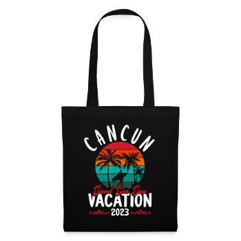 Cancun Mexique Vacances Plage Famille Ami Groupe T - Sac en tissu - noir - Devant