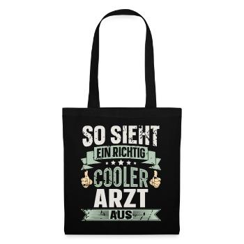 Arzt - Stoffbeutel - Schwarz - Vorne