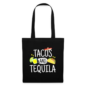 Tacos Funny Et Tequila T-Shirt Mexicain Sombrero T - Sac en tissu - noir - Devant