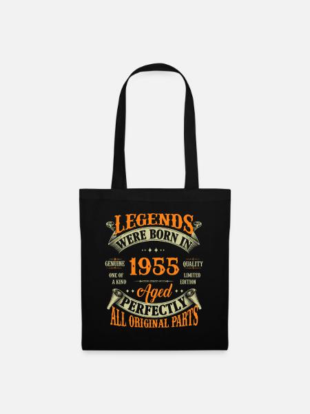 67. Geburtstag Vintage Legends Geboren 1955 67 Jahre - Stoffbeutel - Schwarz