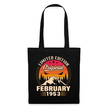 Geburtstagsgeschenk geboren im Februar 1953 - Stoffbeutel - Schwarz - Vorne