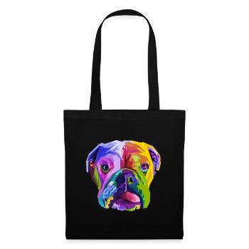 English British Bulldog Pop Art Portrait for Dog O - Tote Bag - black - Front