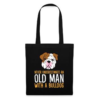 Never Underestimate An Old Man With A Bulldogpetsa - Tote Bag - black - Front