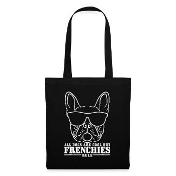 Bouledogue français Tous les chiens sont cool mais les français règnent - Sac en tissu - noir - Devant