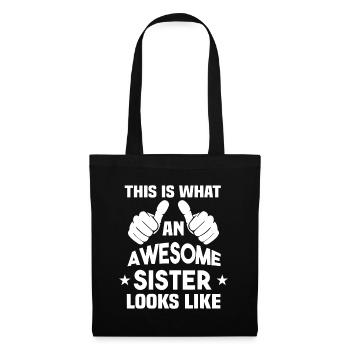 Voici à quoi ressemble une sœur géniale cadeau - Sac en tissu - noir - Devant
