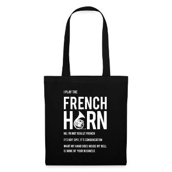 Je joue du cor français - Funny Horn Player Musicia - Sac en tissu - noir - Devant