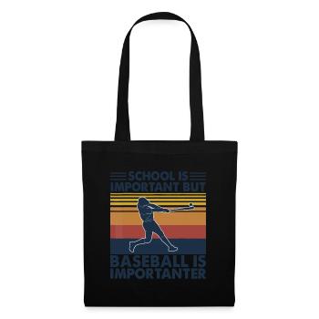 Vintage School Is Important But Baseball Is Import - Tote Bag - black - Front