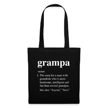 Mens Grampa Definition Funny Dictionary Entry Forum - Stoffbeutel - Schwarz - Vorne