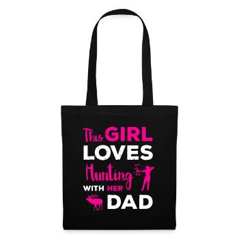 Jolies Filles Cadeau De Chasse Papa Fille Chasse Copain - Sac en tissu - noir - Devant