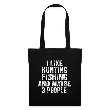 Drôle J'aime La Chasse La Pêche Peut-être 3 Personnes Distre - Sac en tissu - noir - Devant