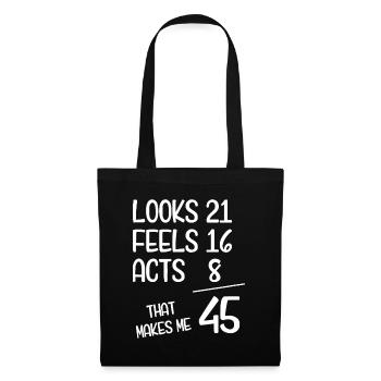 Funny 45 Year Old 45th Birthday Born In 1977 - Tote Bag - black - Front