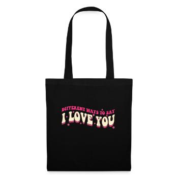 Different Ways To Say-I Love You retro hippie vale - Tote Bag - black - Front