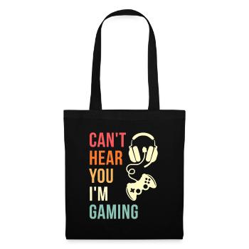 Vintage I Can't Hear You I'm Gaming Busy Funny Vid - Stoffbeutel - Schwarz - Vorne