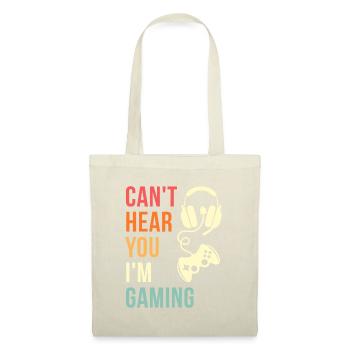 Vintage I Can't Hear You I'm Gaming Busy Funny Vid - Stoffbeutel - Natur - Vorne