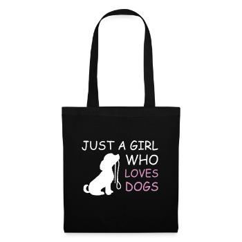 Cadeau Dog Lover | Juste une fille qui aime les chiens femmesp - Sac en tissu - noir - Devant